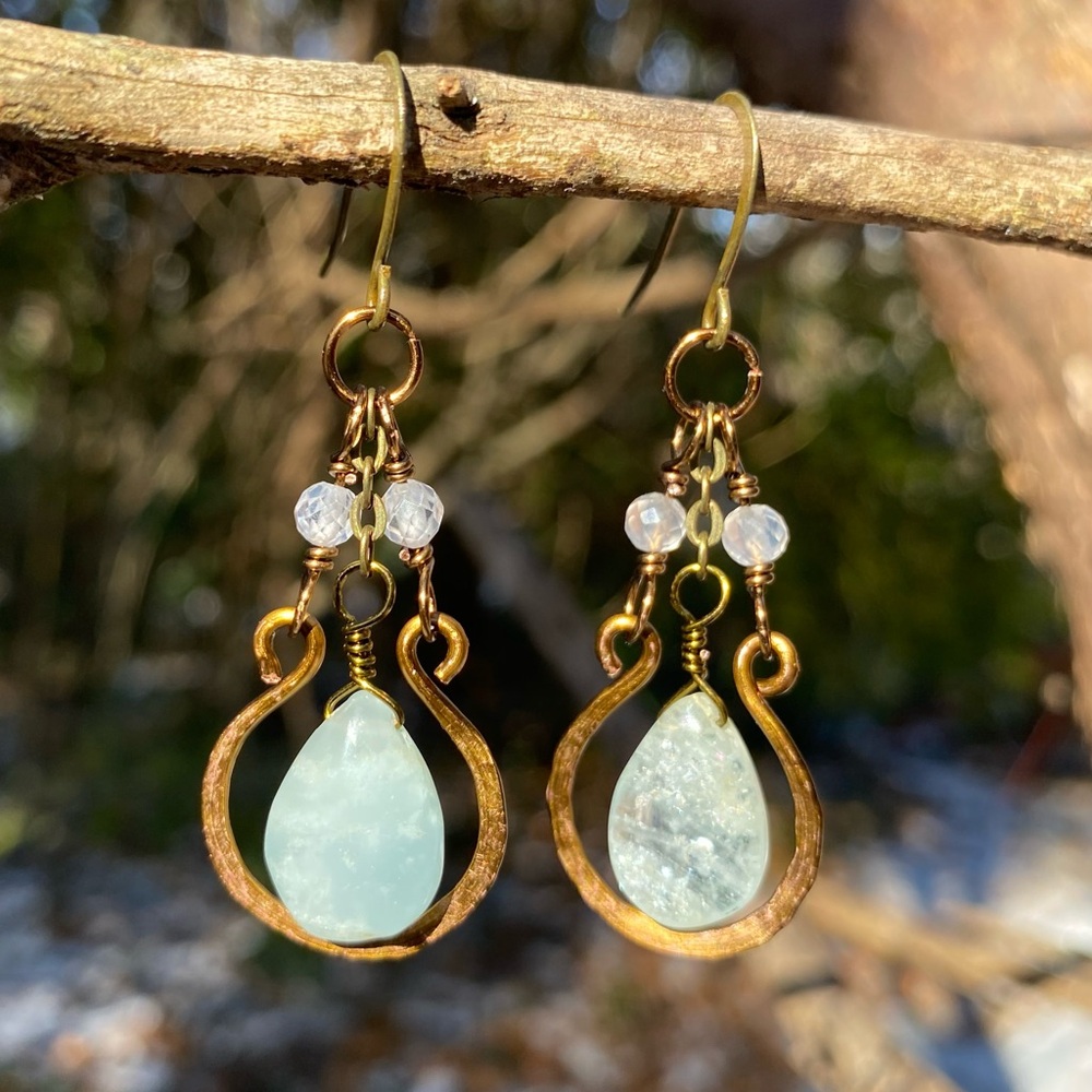 Aquamarine Teardrop Earrings